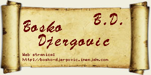 Boško Đergović vizit kartica